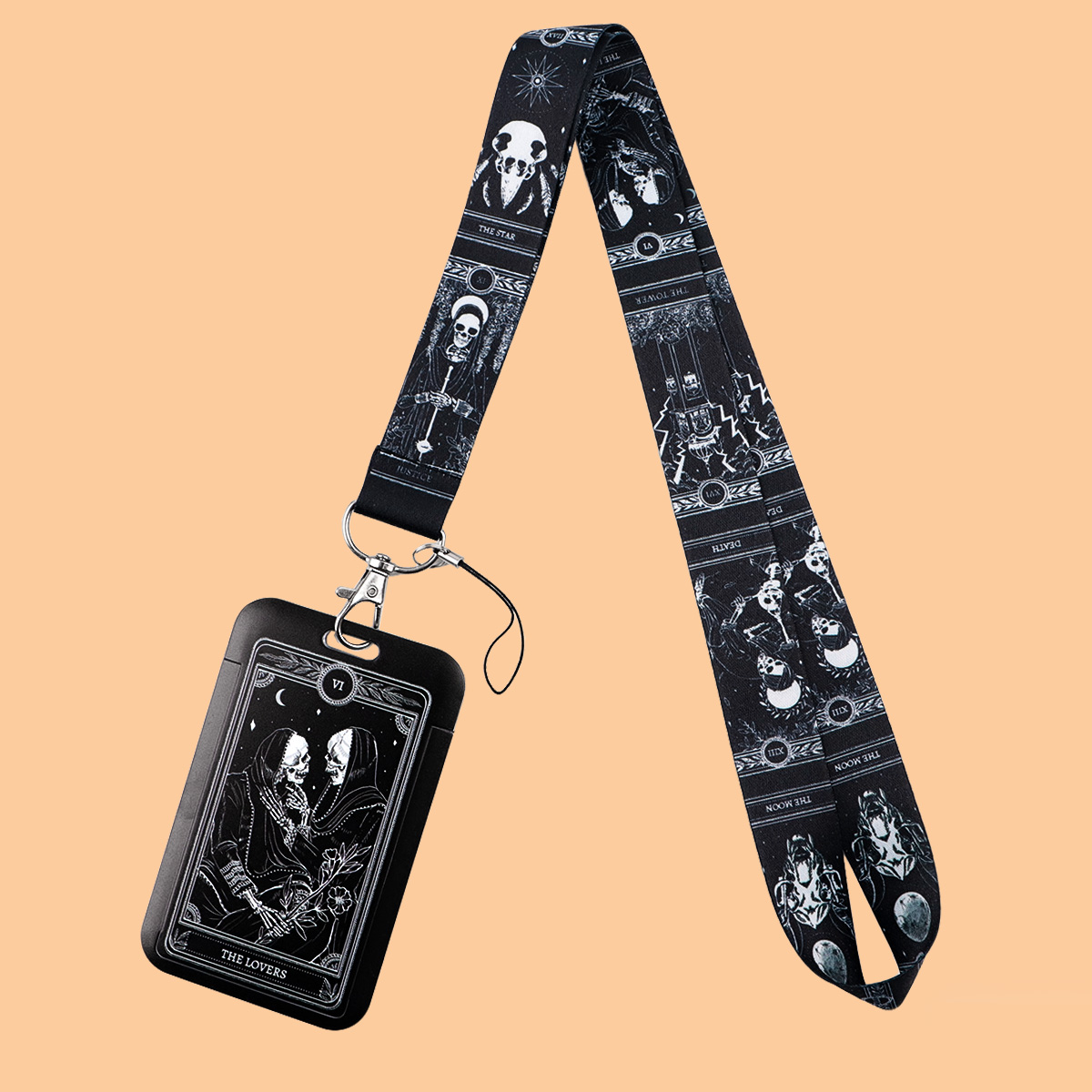 Tarot Themed Skull Lanyard Car - Gaming Card Holder recension och pris