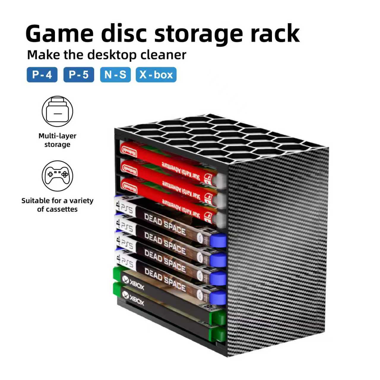 Multi-Layer Game Cassette Stor - Gaming Console Organizer recension och pris