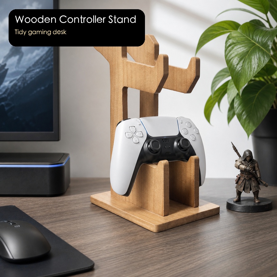 Wooden Game Controller Display - Gaming Console Organizer recension och pris